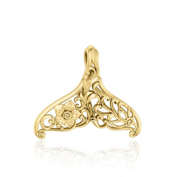 Whale Tail Filigree Pendant in 14k Gold GPD5145 - Jewelry